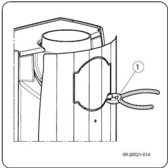 DOVRE Sense 300 - Preparación de la conexión a la chimenea - 1