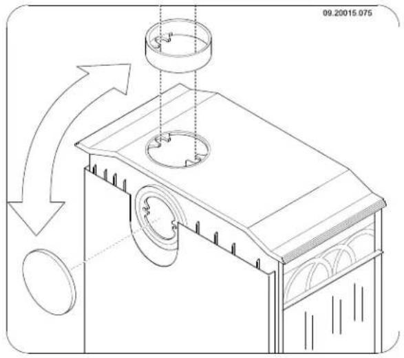 DOVRE 750GH - Schornsteinanschluss vorbereiten - 1