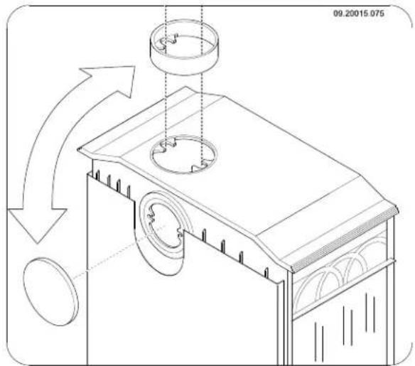 DOVRE 750GM - Schornsteinanschluss vorbereiten - 1