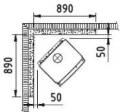 DOVRE 360CB - 360CB en 360CB3 - Minimum distances in millimetres - 9