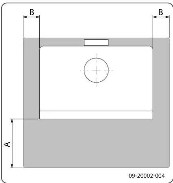 DOVRE 360CB - 360CB en 360CB3 - Minimum distances in millimetres - 10