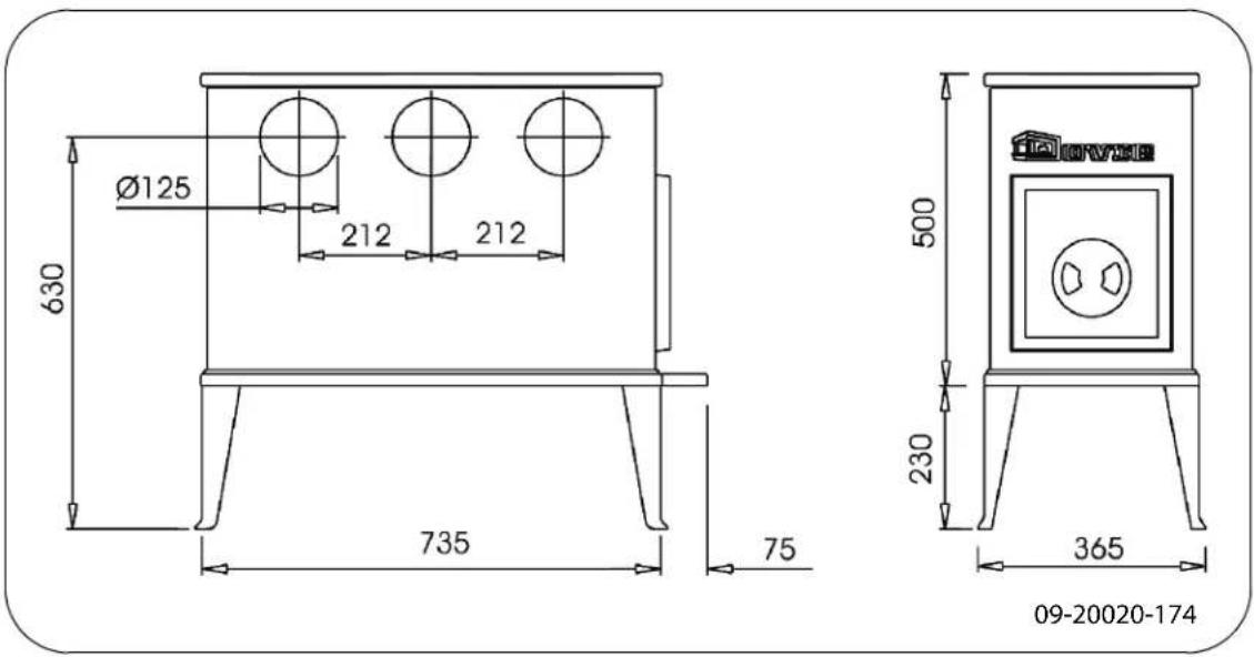 DOVRE 340CB - Appendix 2: Dimensions - 1