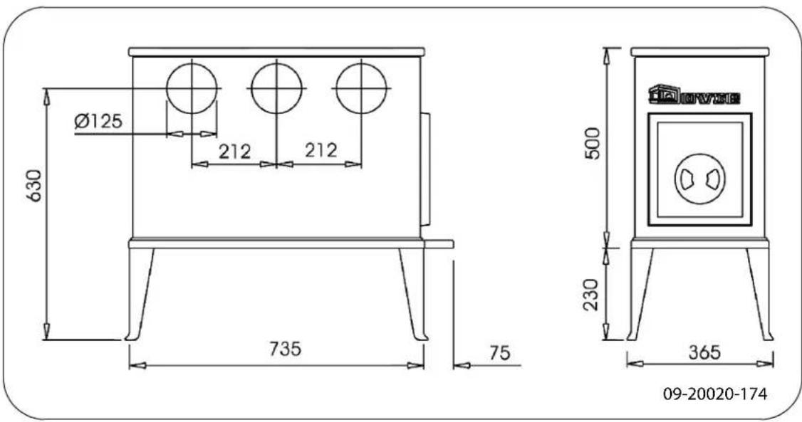 DOVRE 340CB - Bijlage 2: Afmetingen - 1