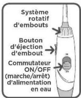 Waterpik WP660 - Selection et insertion de l'embout - 2