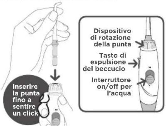 Waterpik WP660 - Selezionare e insere la punta - 1