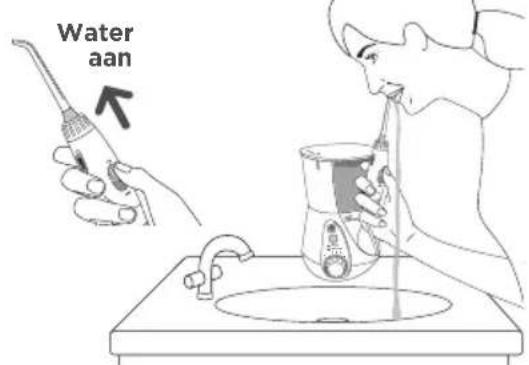 Waterpik WP660 - Zet de waterschakelaar   AAN. Wanneru klaar - 1