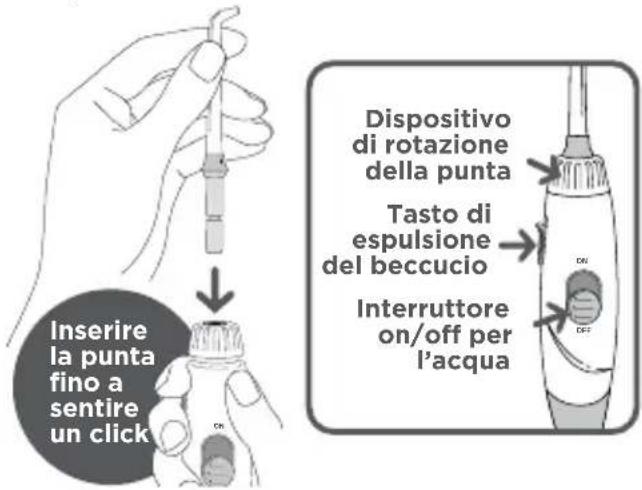 Waterpik WP672 - Selezionare e inserire la punta - 1
