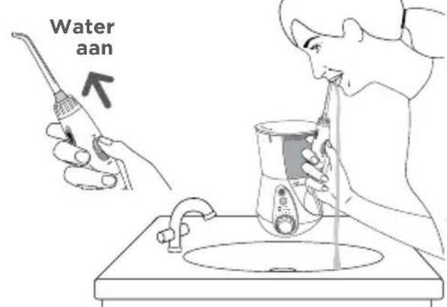 Waterpik WP650 - Zet de waterschakelaar   AAN. Wanneru klaar - 1