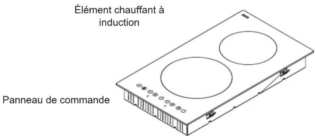 WALTHAM WPTI2B - Plaque de cuisson 2 zones : - 1