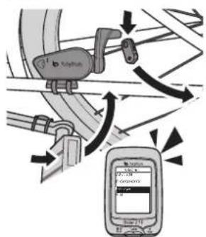 Bryton Rider 210 - Installer le Capteur de vitesse/cadence/ double (optionnel) - 16