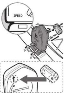Bryton Rider 210 - Installer le Capteur de vitesse/cadence/ double (optionnel) - 5