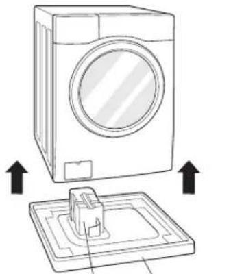 LG FH2U2HDN1 - Heben Sie die Waschmaschine von der Schaumstoffplatte der Verpackung ab. - 1