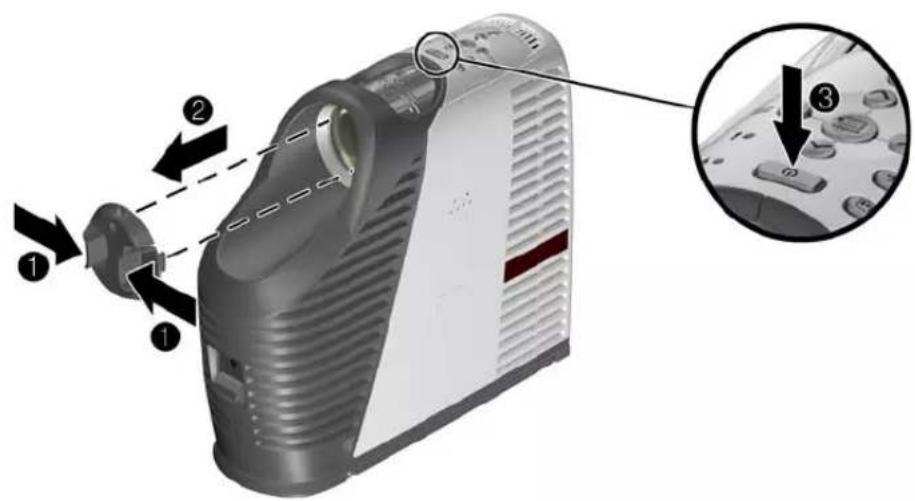 HP MP3130 - Mise sous tension du projecteur - 1