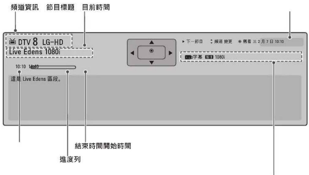 LG 32LW5700 - 查看目前的節目資訊 - 1