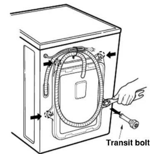 LG F14A8QDA - ■ Removing transit bolts - 1