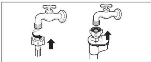 LG F14A8QDA - Schritt : Schlieben Sie den Schlauch am Wasseranschluß am - 1