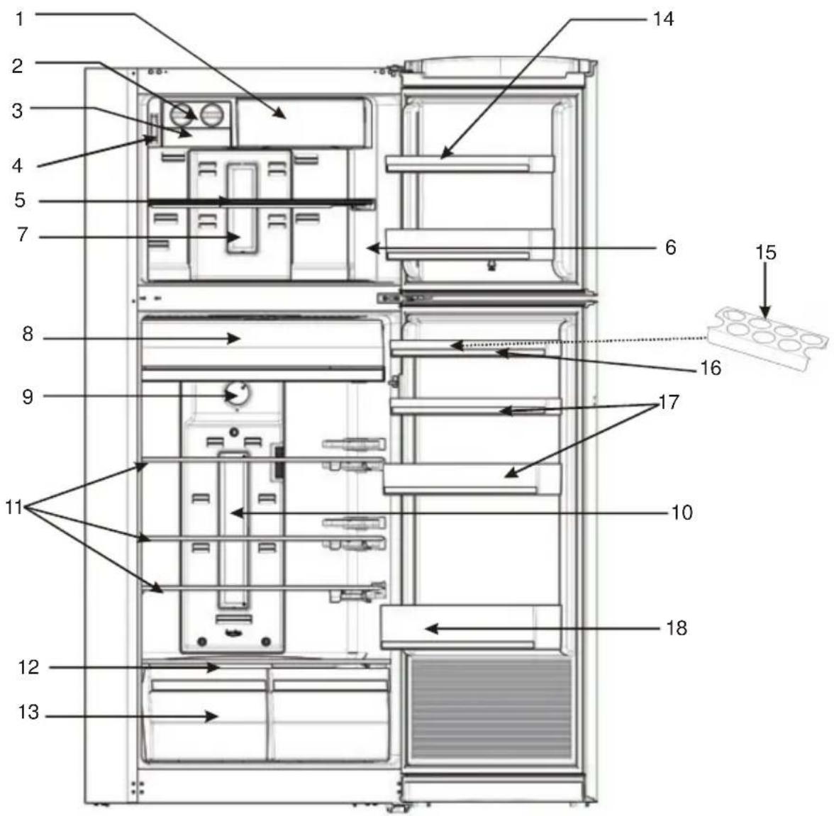 TECHWOOD TK465SOFA - ELEMENTS ET COMPARTIMENTS DE L'APPAREIL - 1