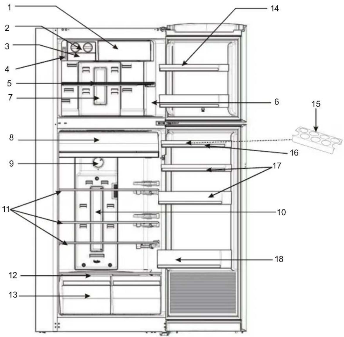 TECHWOOD TK465A+14 - ELEMENTS ET COMPARTIMENTS DE L'APPAREIL - 1