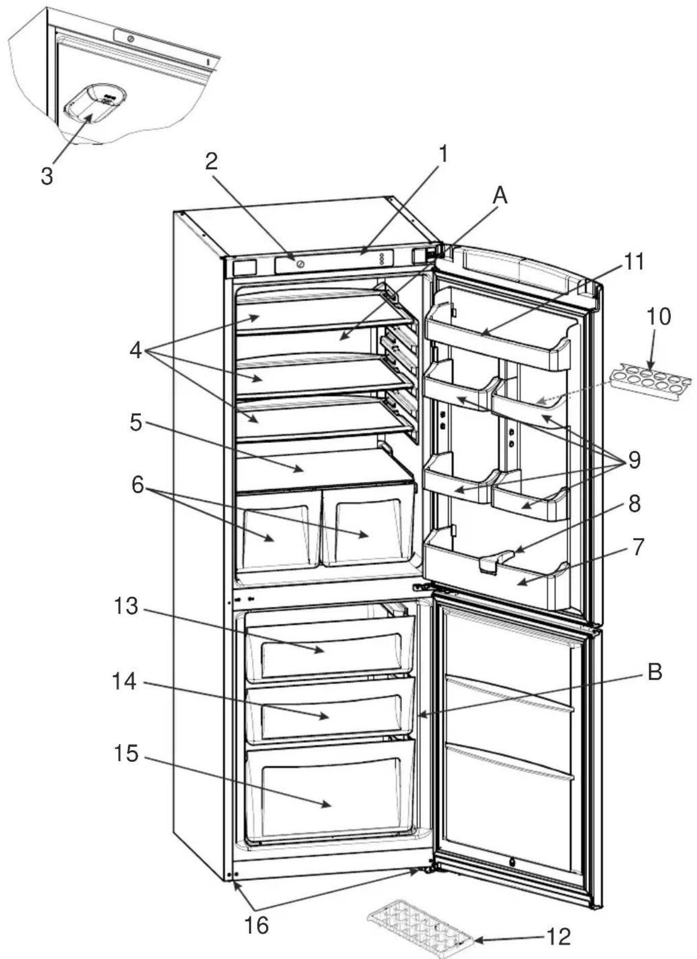 MANHATTAN MRC279A+SI - PARTIE- 7. ELEMENTS ET COMPARTMENTS DE L'APPAREIL - 1