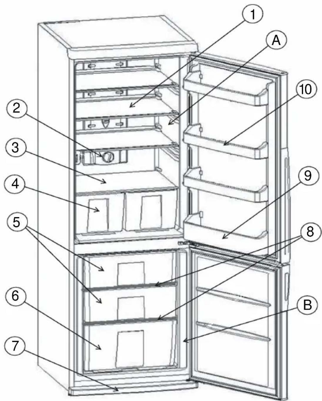 Carrefour Home HRCF320W11 - PIÉCES DU RÉFRIGÉRATEUR ET COMPARTIMENTS - 1
