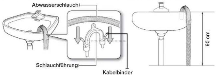 SAMSUNG DV90F5E6HGW - Anschlieben des Abwasserschlauchs - 2