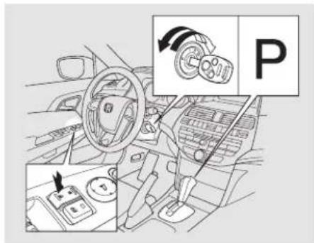 Honda Accord (2009) - Pour programmer le mode Déverrouillage à "Park": - 1
