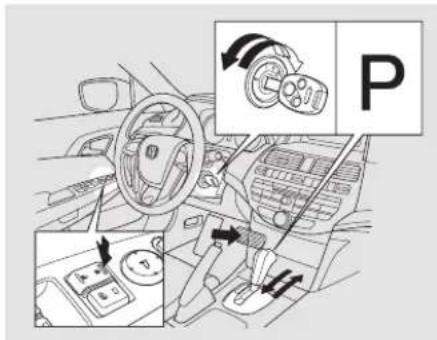 Honda Accord (2009) - Pour programmer le mode Verrouillage à "Drive": - 1