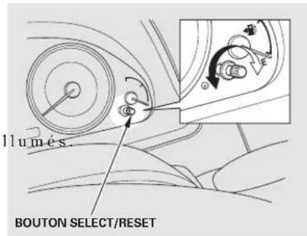 Honda Accord (2009) - Phares antibrouillard, Luminosité du tableau de bord - 2