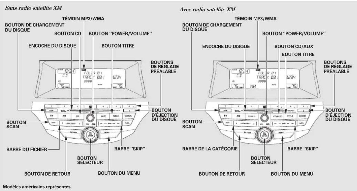 Honda Accord (2009) - Lecture de disques (modèles EX, EX-L et V6 sans système de navigation) - 1
