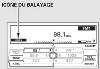 Honda Accord (2009) - Utilisation de la radio FM/AM (modèles avec système de navigation) - 1