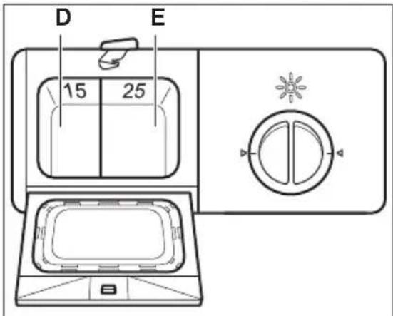 ELECTROLUX ESF2400OK - Remplissage du distributeur de produit de lavage - 3