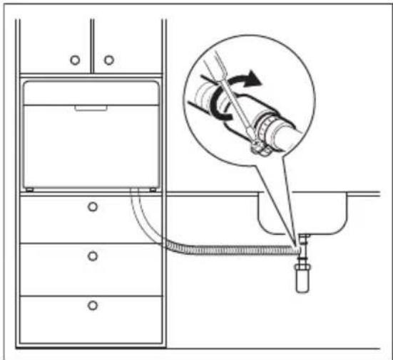 ELECTROLUX ESF2400OK - Raccordement du tuyau de vidange - 2