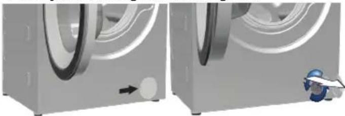 BEKO WMY 71233 LMB3 - Pour évacuer l'eau lorsque l'appareil n'est pas doté d'un tuyau de vidange en cas d'urgence: - 1