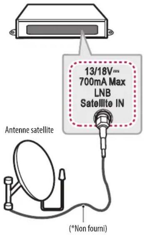 13/18V--- 700mA Max LNB Satellite IN Antenne satellite (*Non fourni)