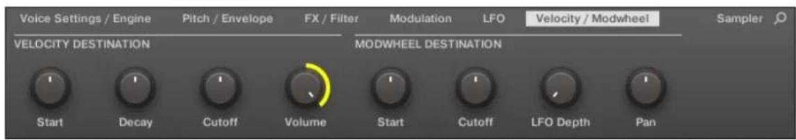NATIVE INSTRUMENTS Maschine Jam - page 6 : Velocity / Modwheel - 1