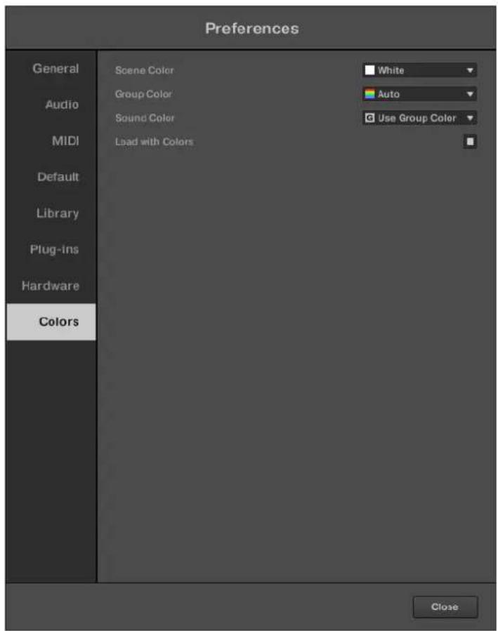 NATIVE INSTRUMENTS Maschine Jam - Preferences - page Colors - 1