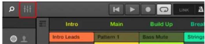 NATIVE INSTRUMENTS Maschine Jam - Basculer entre l'Affichage Arrange et l'Affichage Mix - 1
