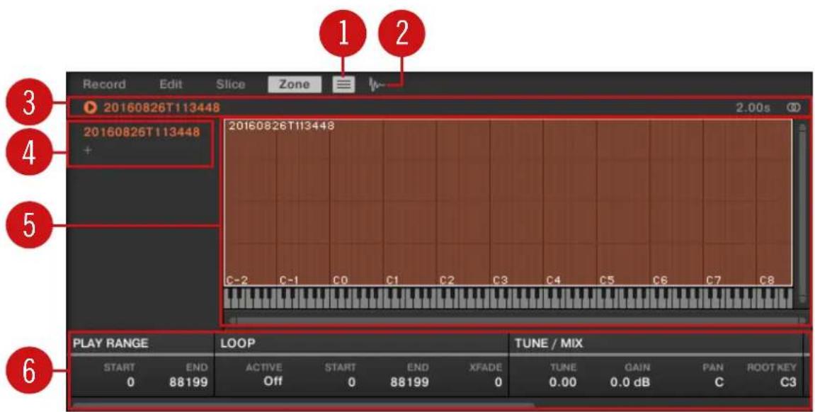 NATIVE INSTRUMENTS Maschine Jam - Vue d'ensemble de la page Zone - 1