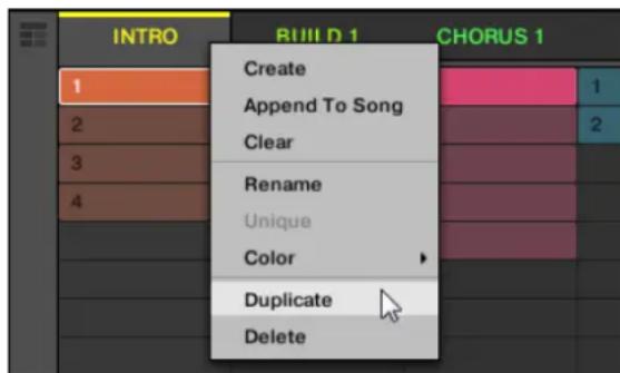 NATIVE INSTRUMENTS Maschine Jam - Dupliquer une Scene dans le logiciel - 1
