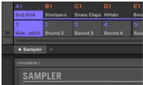NATIVE INSTRUMENTS Maschine Jam - Configurer les entrées externes des Sounds en Affichage Mix - 2