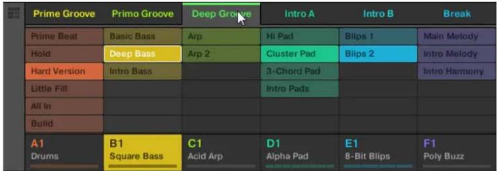 NATIVE INSTRUMENTS Maschine Jam - Selectionner une Scene dans l'affichage Ideas - 1