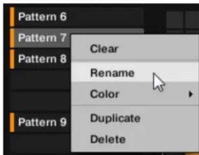 NATIVE INSTRUMENTS Maschine Jam - Renommer des Patterns dans le Pattern Manager - 2