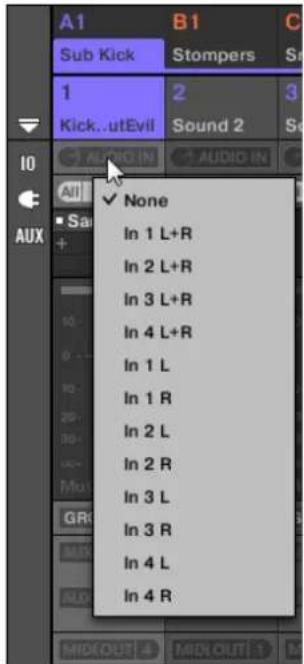 NATIVE INSTRUMENTS Maschine Jam - Configurer les entrées externes des Sounds en Affichage Mix - 4