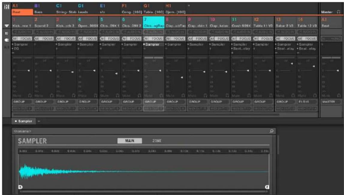 NATIVE INSTRUMENTS Maschine Jam - Les Channels : Sound, Group et Master - 1