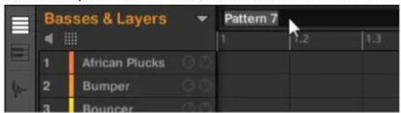 NATIVE INSTRUMENTS Maschine Jam - Renommer des Patterns dans le Pattern Editor - 1
