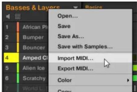 NATIVE INSTRUMENTS Maschine Jam - Importer un fichier MIDI dans un Group - 1