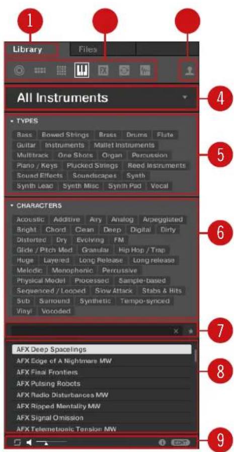 NATIVE INSTRUMENTS Maschine Jam - Vued'ensemble du panneau Library - 1