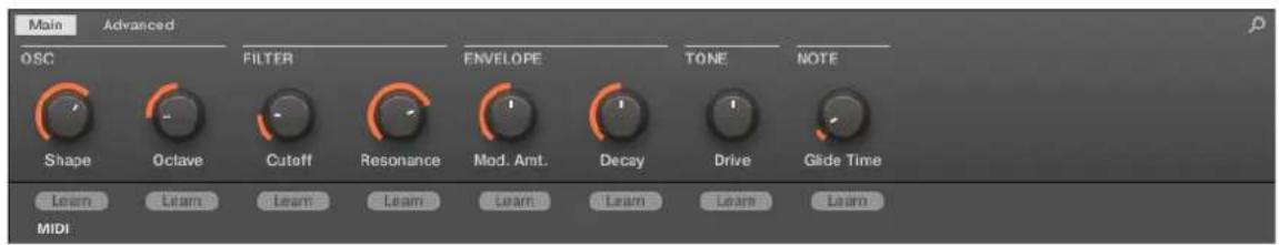 NATIVE INSTRUMENTS Maschine Jam - Parameter Pages dans la Control Area (Affichage Arrange) - 1