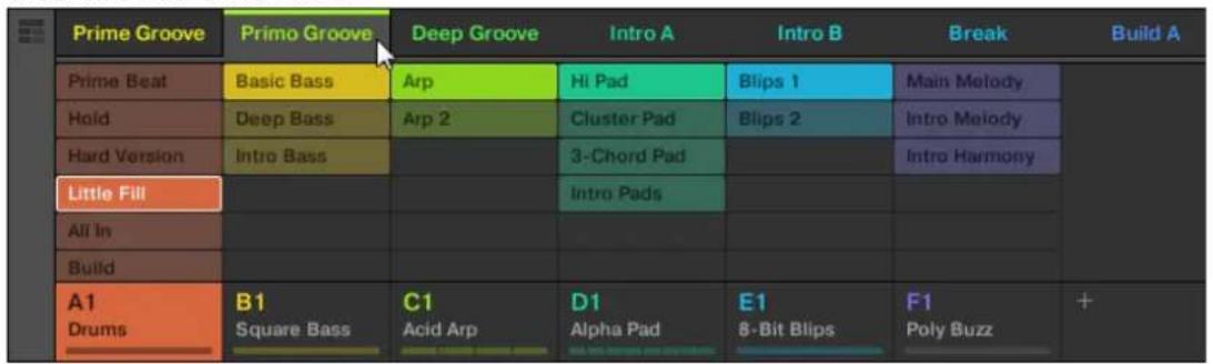 NATIVE INSTRUMENTS Maschine Jam - Assigner et retireur un Pattern dans l'affichage Ideas - 1