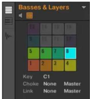 NATIVE INSTRUMENTS Maschine Jam - Sounds : Sound List ou Affichage Pad - 1